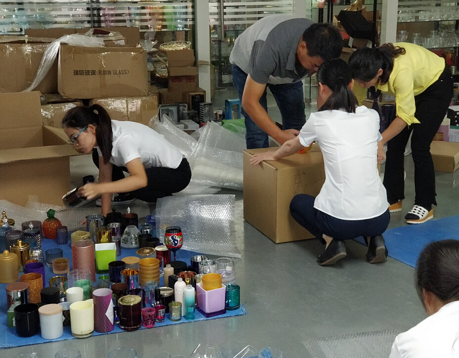 Prepare candle holder and glassware sample for exhibition Prepare candle holder and glassware sample for exhibition 