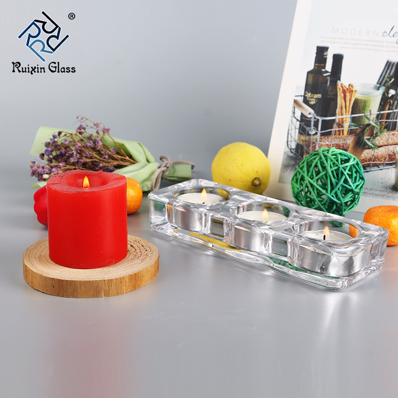 Glass bowl candle holder