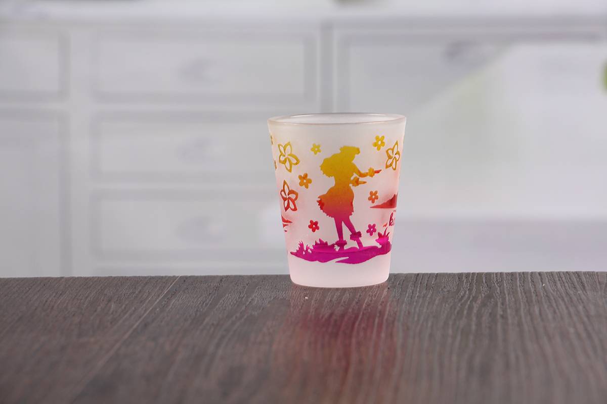 Small glass candle holder