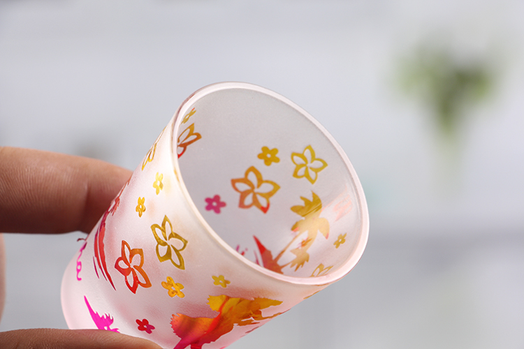 Small glass candle holder