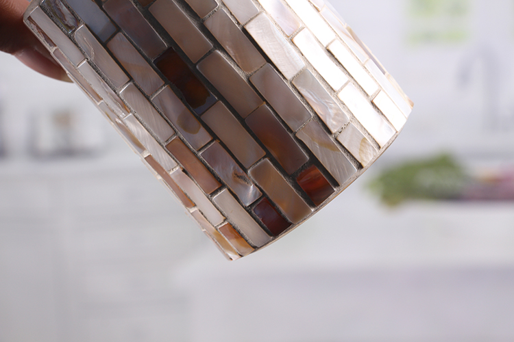 Mosaic glass candle holder