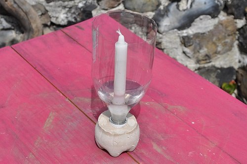 make candle holders out of flammable material