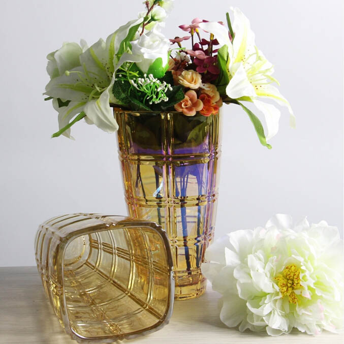Golden glass vase