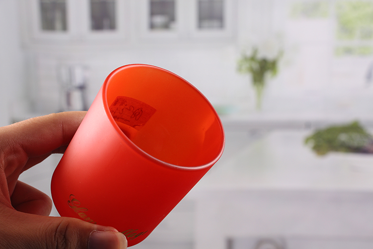 Red glass votive candle holders