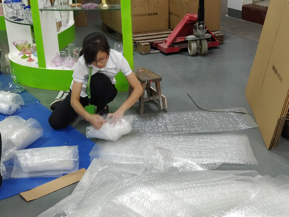 Prepare candle holder and glassware sample for exhibition 