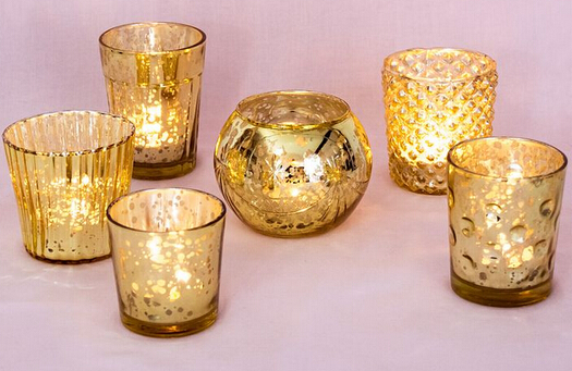 Kerzenständer Glas Votive Spot Plating Gold