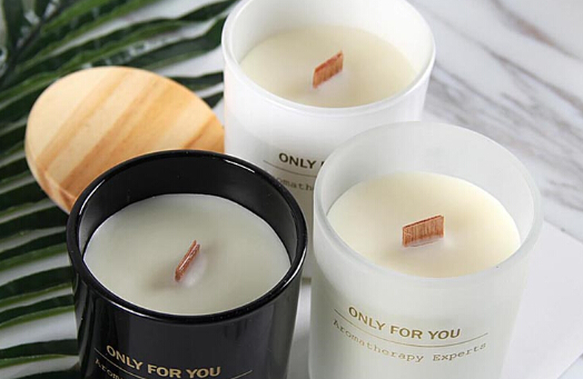 OEM glass candle holder jars with wood lid