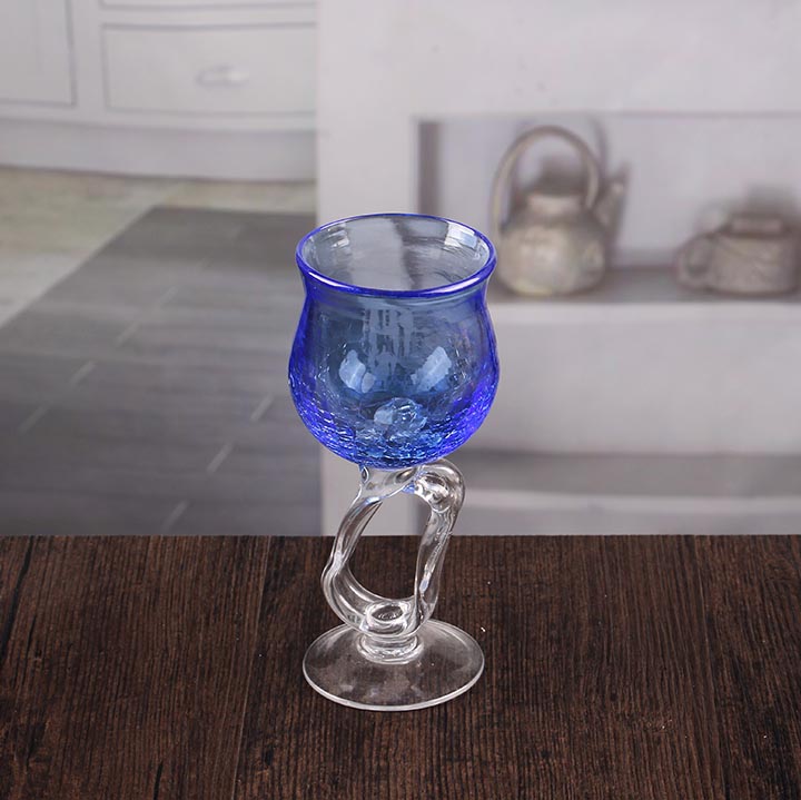 Pretty goblet candle holder blue glass candlesticks wholesale