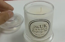 China small glass candle holder with lid