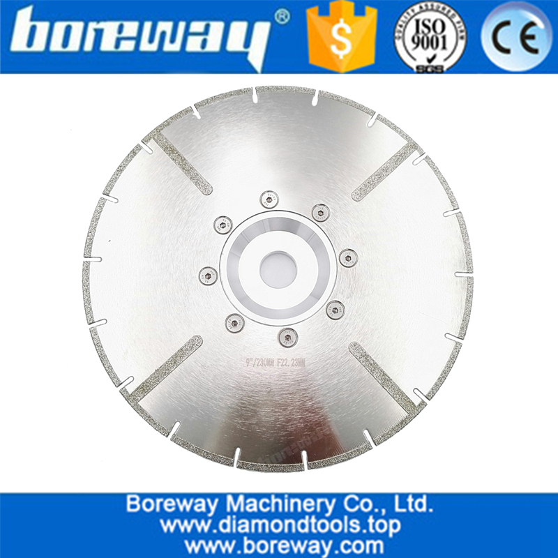 Electroplated diamond cutting blade 22.23MM or M14 flange with protection reinforced diamond disc with flange