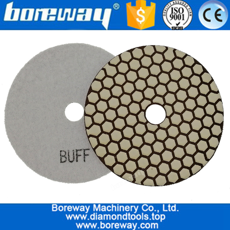 125MM White Buff Resin Bonded Flexible Diamond Polishing Pad For Stone Marble Granite Quartz 02