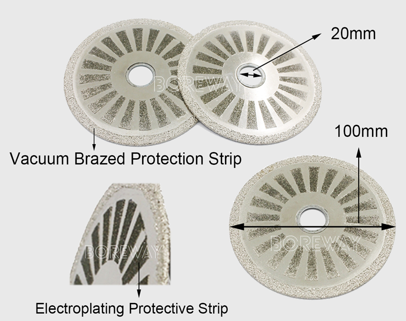 Masonry Cutting Saw With Vacuum Brazed protection Strip D100*20mm 09