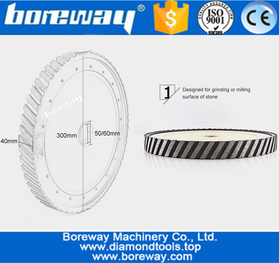 diamond silent core milling wheel for grinding granite and marble