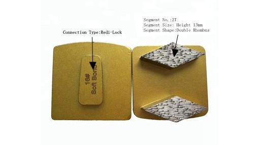 Soft Bond Double Rhombus Concrete Grinding Segments With Redi Lock