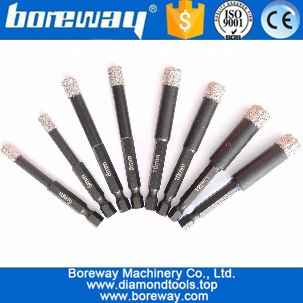 Vacuum Brazed Dry drilling core bits with quick-fit shank,Vacuum Brazed diamond core drill bits
