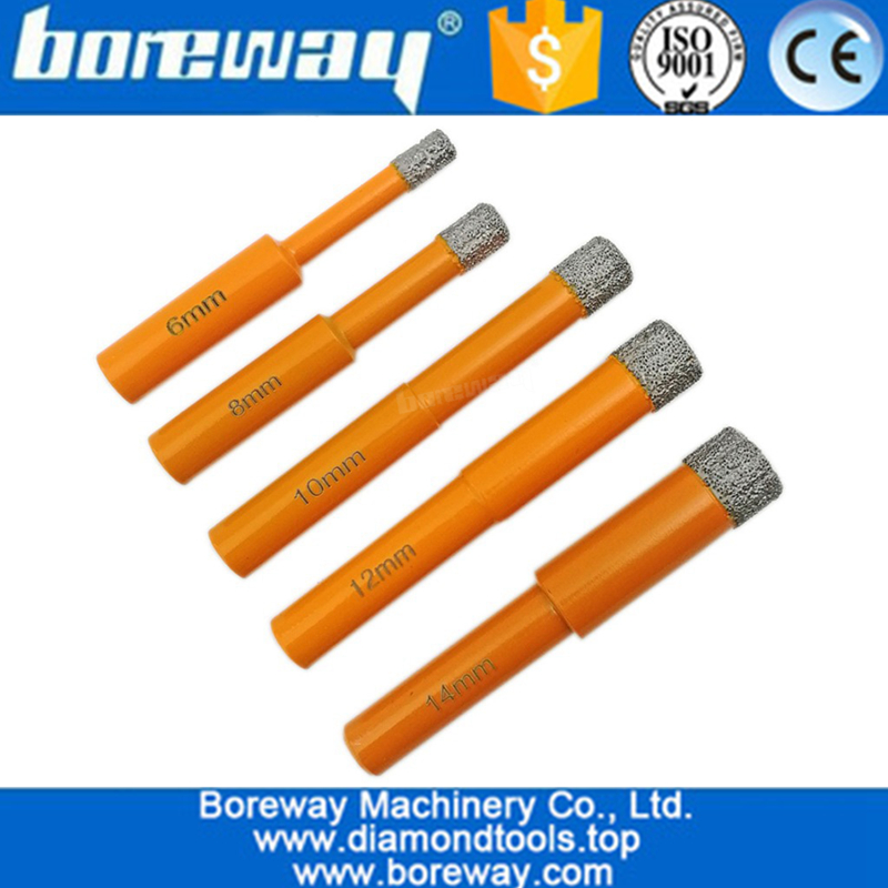 5Pcs/set Round Shank Vacuum Brazed Diamond Drill Bits for stone 03