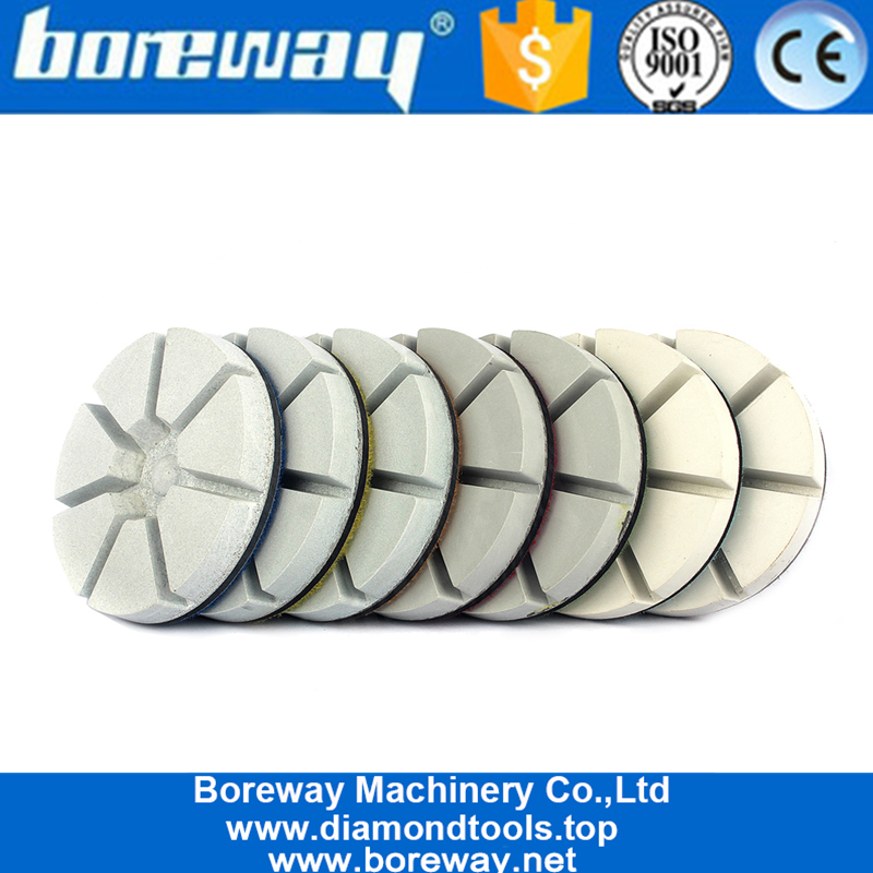 3インチの樹脂の結束のダイヤモンドの乾燥したコンクリートの床の研摩剤のパッド