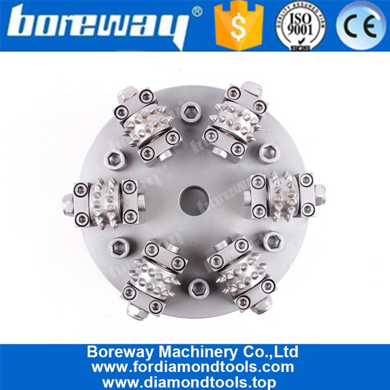 300MM 6 Rollen Rotary Bush Hammer Platte von Doppelschichten