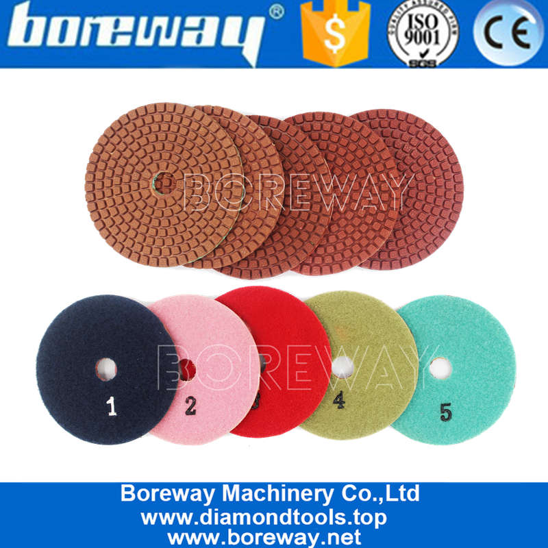 कोण ग्राइंडर निर्माता के लिए 4 इंच 5 कदम पॉलिशिंग पैड पीसने ग्रेनाइट डिस्क