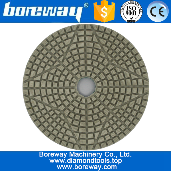 4 pulgadas 100 mm 3 pasos de 4 puntas de estrella mojado pulido diamante almohadillas de mármol de granito de hormigón
