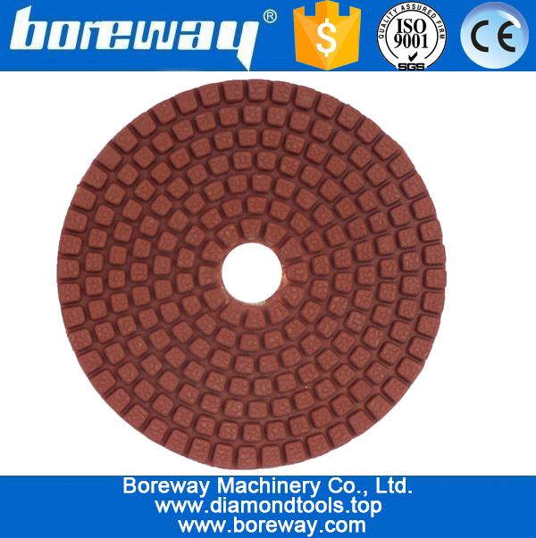 ग्रेनाइट चमकाने के लिए 4inch 100 मिमी 5 कदम लाल हीरा पॉलिश पैड