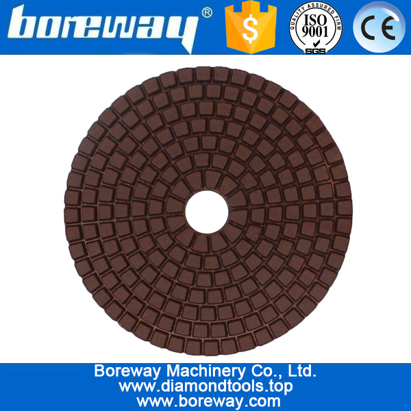 4inch 100mm 7 steps brown square type wet use diamond polishing pads for stone ceramic concrete