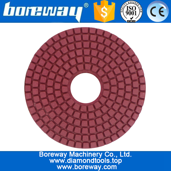 4inch 100mm 7 steps red square type wet use diamond polishing pads for concrete ceramic stone