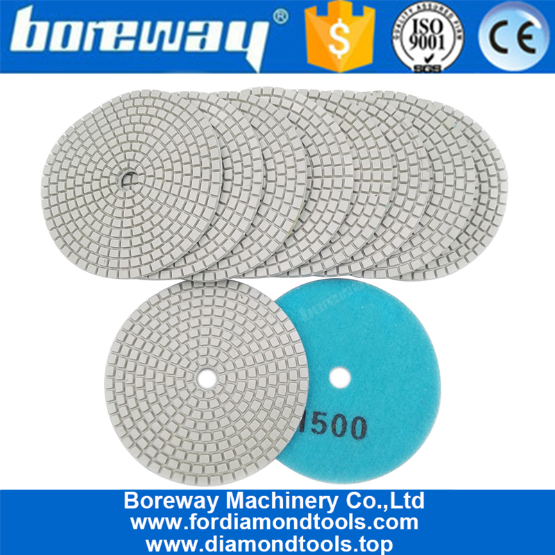 ग्रेनाइट संगमरमर पत्थर के लिए 4 इंच 100 मिमी राल बॉन्ड वेट या ड्राई डायमंड पॉलिशिंग पैड