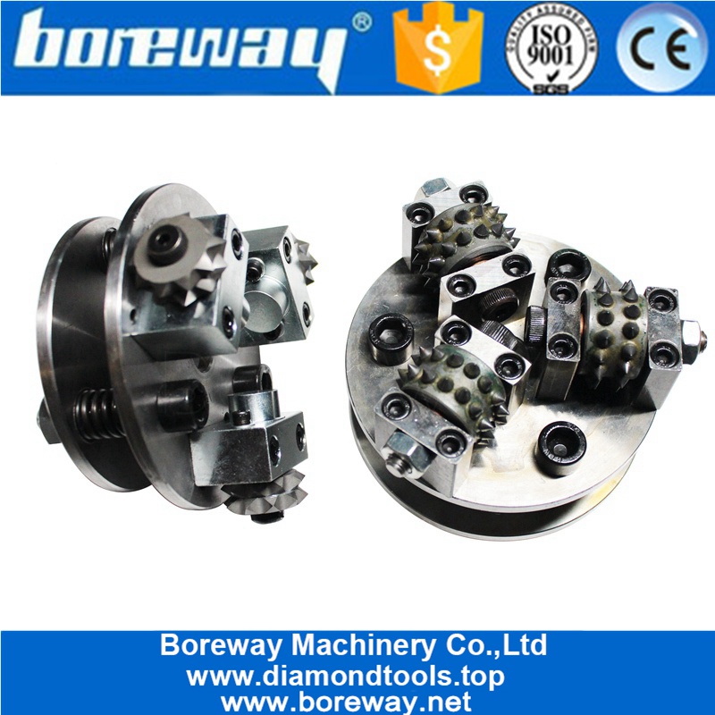 5 Inch Satellite Type Bush Hammer Plate With 3 Heads For Stone Marble Grinding