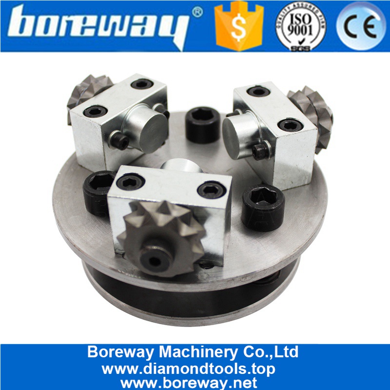 5 Inch Satellite Type Bush Hammer Plate With 3 Heads For Stone Marble Grinding