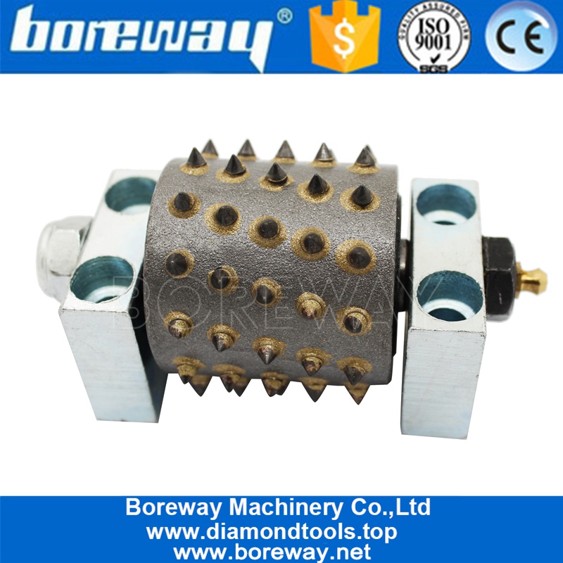 60 Pins High Performance Bush Hammer Roller With Support For Litchi Surface Grinding