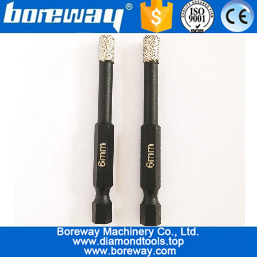6mm-14mm Vacuum Brazed Dry drilling core bits with quick-fit shank diamond core drill bits drilling stone granite marble