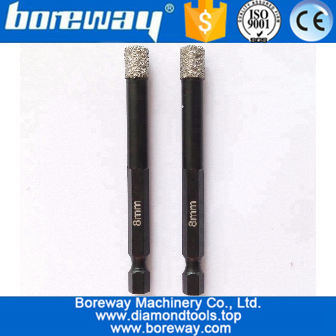 6mm-14mm Vacuum Brazed Dry drilling core bits with quick-fit shank diamond core drill bits drilling stone granite marble