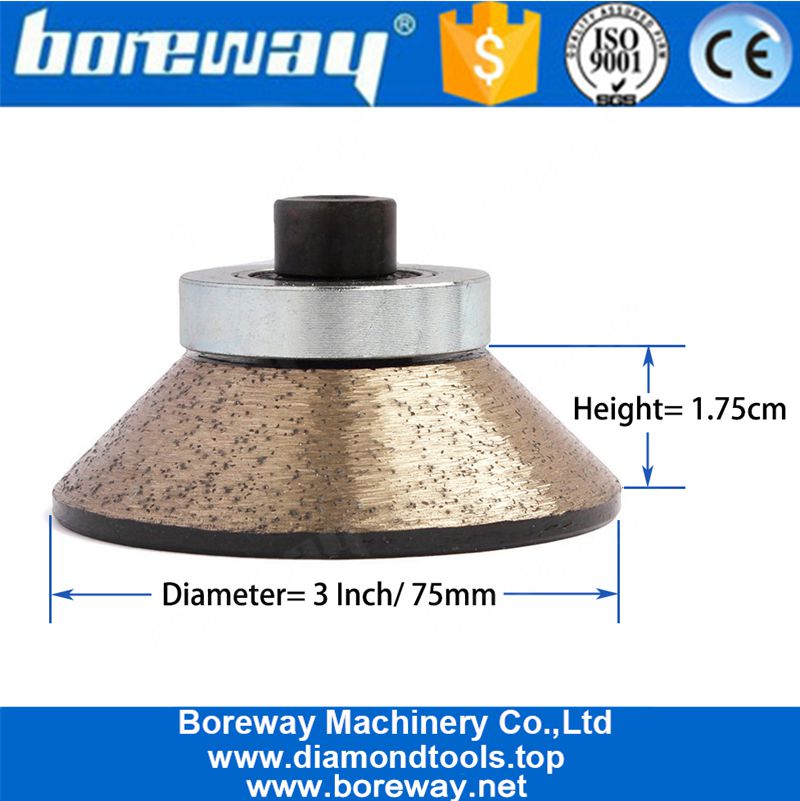75mm M10 Thread Diamond Profile Wheel For Granite Marble Concrete