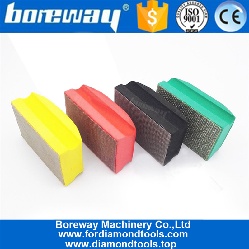 Best quality Dotted electroplated diamond hand polishing pad 90X55MM Hard Foam-backed diamond hand pad