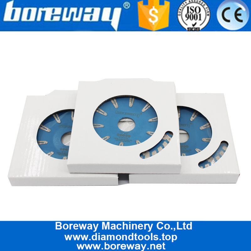 Boreway 4インチ5インチ6インチ7インチTセグメント凹型連続ターボリムダイヤモンドブレード曲線カットソー、花崗岩大理石用
