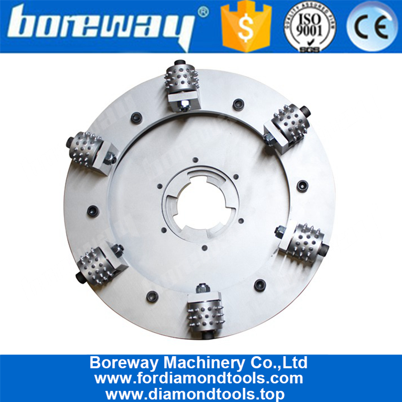 Boreway Werksversorgungslegierung Doppelschicht Rotary 17 Zoll Betonboden Bush Hammer Wheel Für Kindlex Bodenschleifer Platte Disk Disc