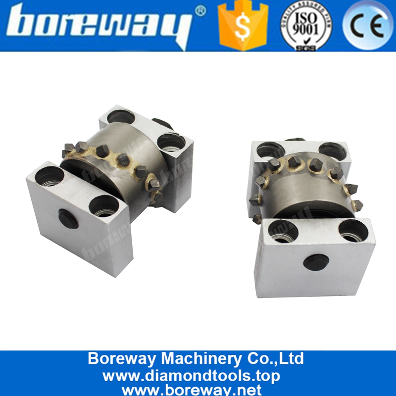 Boreway Wholesale Bush Hammer Roller Head Tool With Carbide Segment For Granite Sandstone Marble Limestone