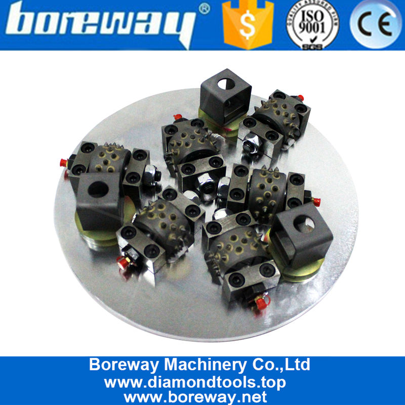 China Factory 300mm Sunken Single Layer Bush Hammer Plates con 6 rulli a 30 denti