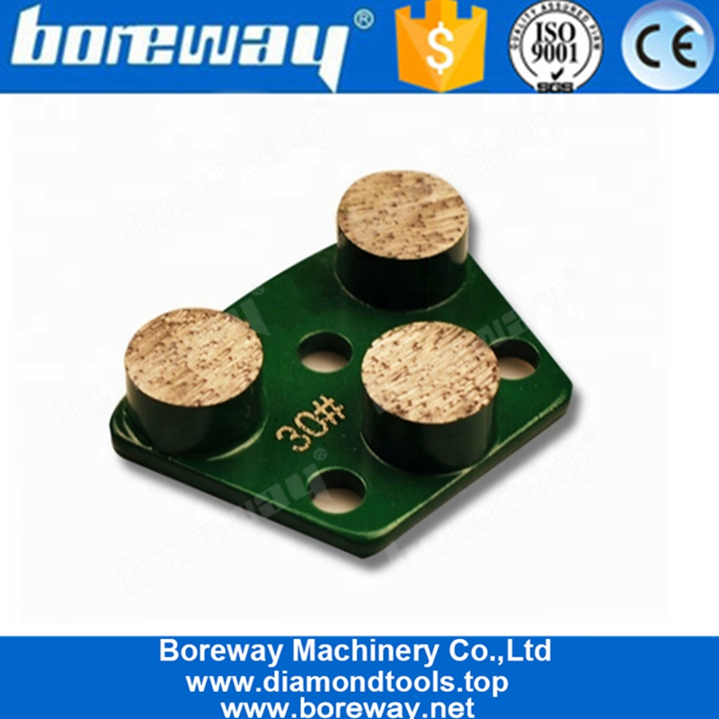 China Three Round Segments Trapezoid Diamond Grinding Block For Concrete and Terrazzo Floor
