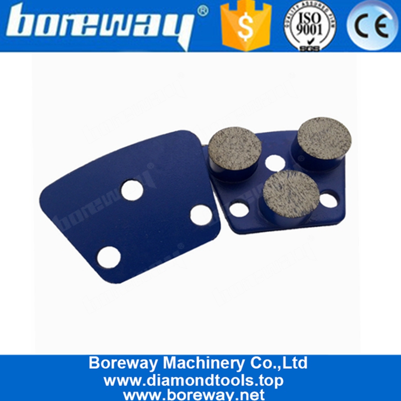 China Three Round Segments Trapezoid Diamond Grinding Block For Concrete and Terrazzo Floor