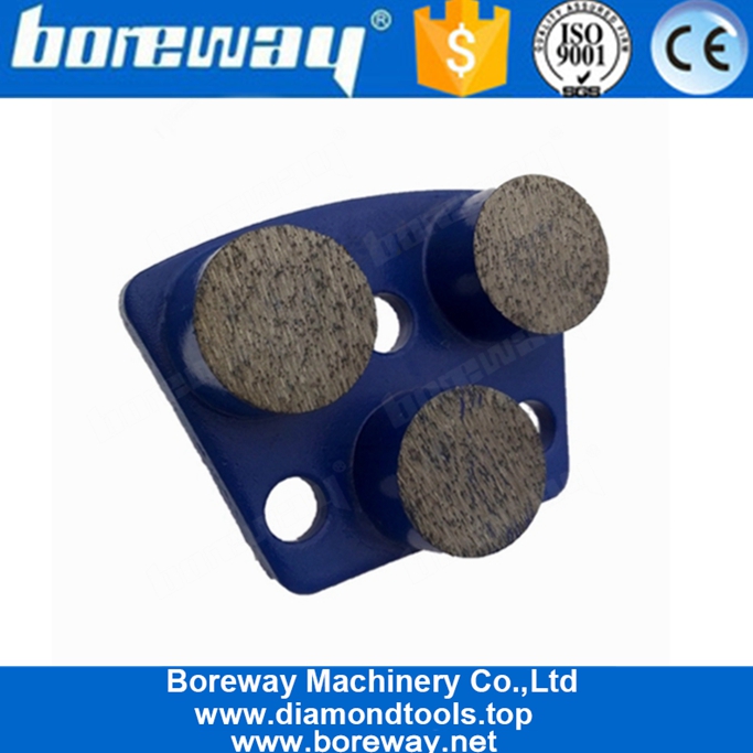 China Three Round Segments Trapezoid Diamond Grinding Block For Concrete and Terrazzo Floor