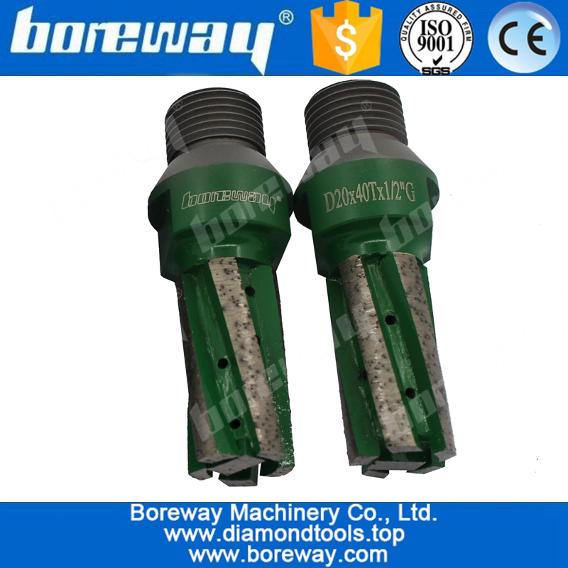 D20x40Tx1 / 2 "G Punte punte diamantate per fori ciechi