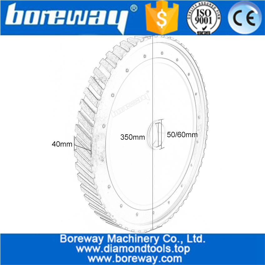 D350mm with segment wide 40mm diamond silent core milling wheel for grinding granite and marble