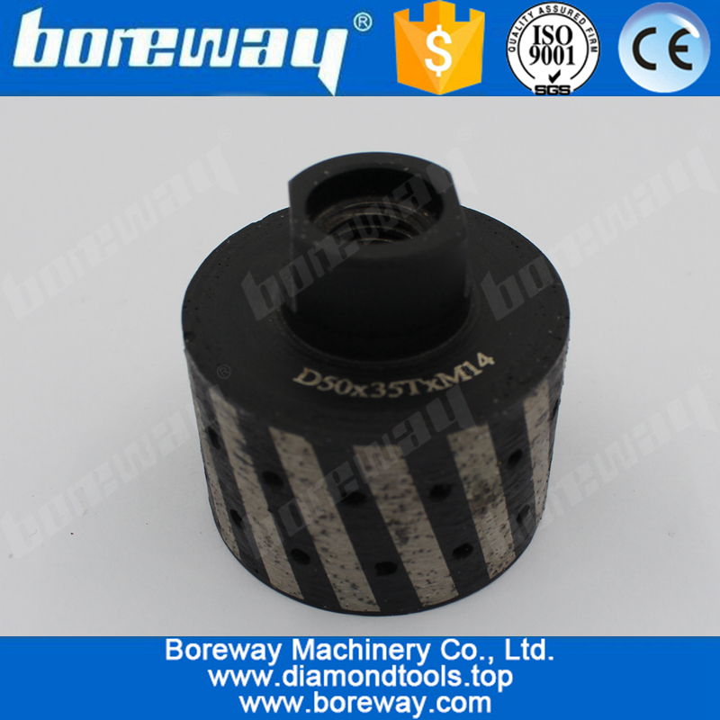 D50x35TxM14 Tolerance Diamond Drum Wheels For Grinding Counter Top