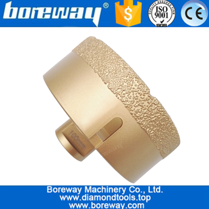 Denti per carotiere diamantate a vuoto diam. 100 mm con sega a tazza diamantata da 15 mm attacco filettato M14 punte da trapano