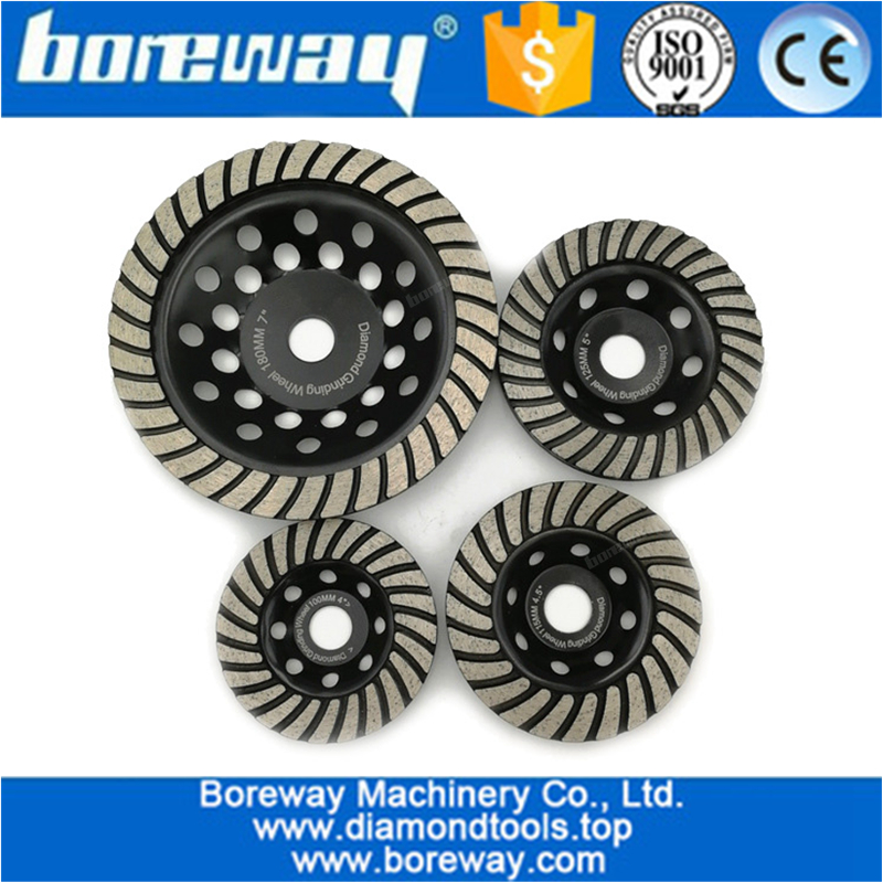 Dia.4 "4.5" 5 "7" Diamond Turbo Reihenschleiftopfscheibe Betonmauerwerk Schleifscheibe Hersteller