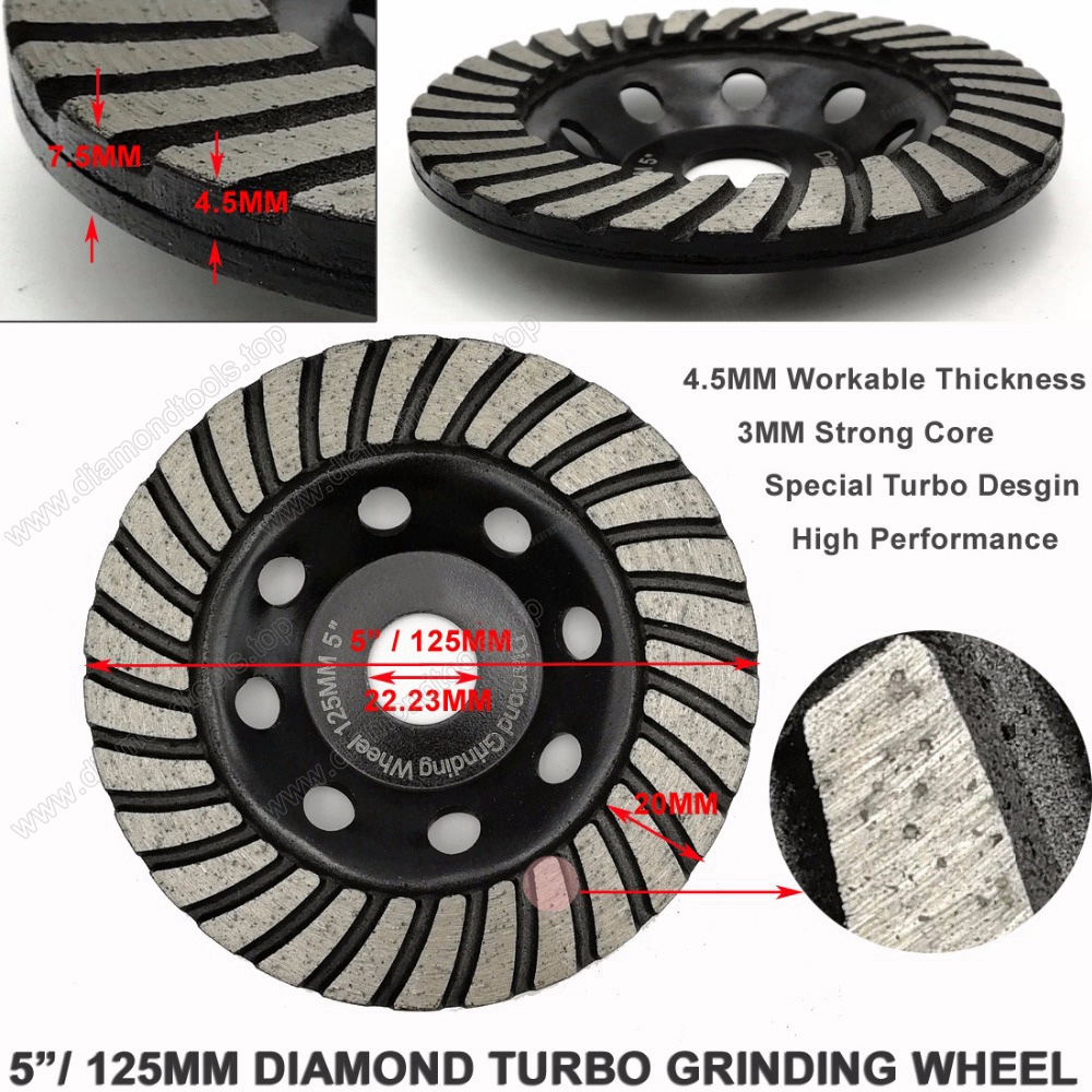 Dia.4" 4.5" 5" 7" Diamond Turbo Row Grinding Cup Wheel concrete Masonry grinding disc Manufacturer