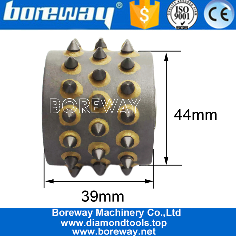 ग्रेनाइट संगमरमर पीसने के लिए 45 टिप के साथ डायमंड बुश हथौड़ा रोलर