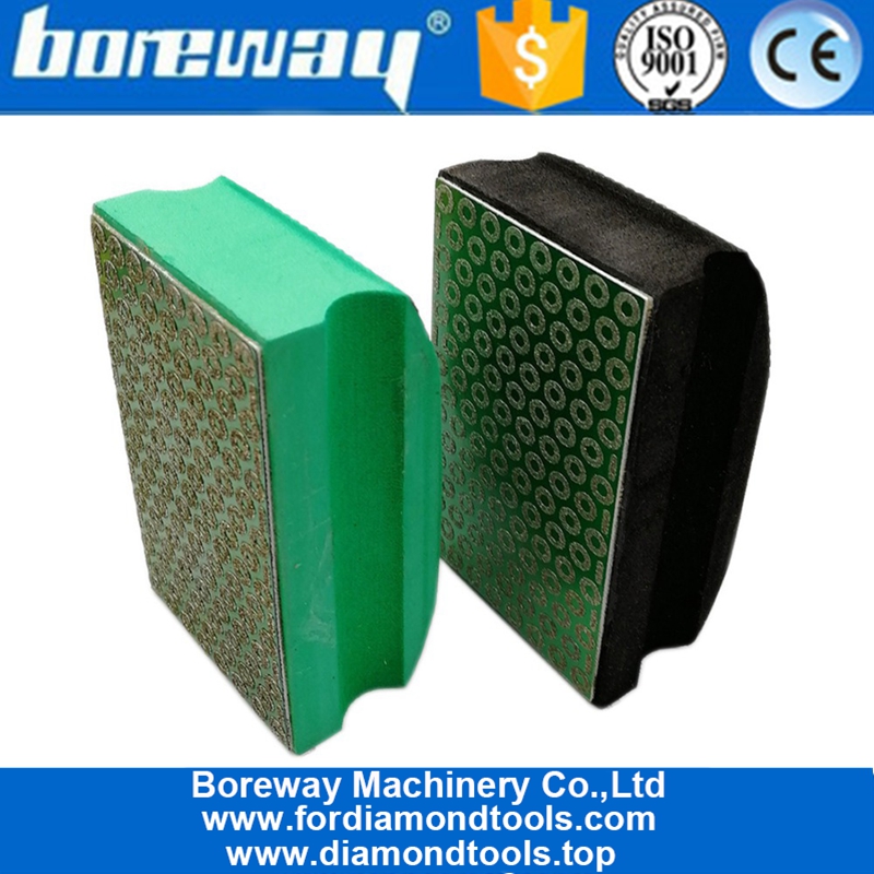 Diamond Hand Polishing Pad for concrete stone 90X55MM Diamond Hard Foam-backed Hand Pad Grit #50+#100